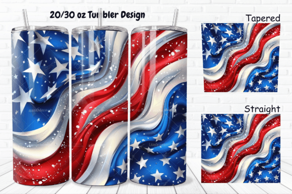 Download 3D Patriotic American Flag Tumbler Wrap - Tumbler Collection
