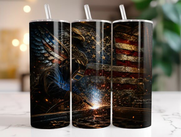 Download Patriotic Eagle Welding 20oz Tumbler PNG - Tumbler Collection