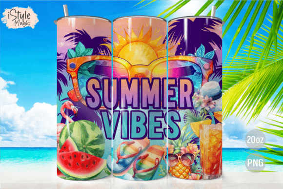 Download Summer Vibes Beach Tumbler Wrap - Tumbler Collection