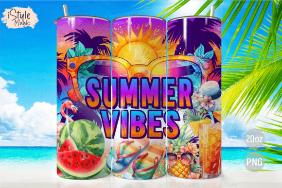 Download Summer Vibes Beach Tumbler Wrap PNG - Tumbler Collection