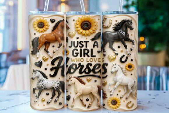 Download Inflated Horse Lover 20 Oz Tumbler Wrap - Tumbler Collection