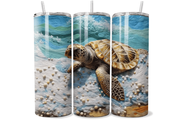 Download 3D Sea Turtle Summer Tumbler Wrap - Tumbler Collection