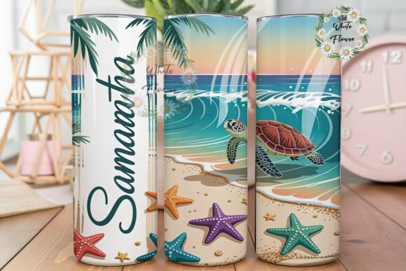Download Tropical Beach Personalized Tumbler Wrap - Tumbler Collection
