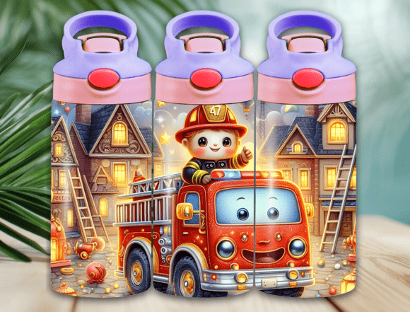 Download Fireman Truck Hero Flip Top Kids Tumbler - Tumbler Collection