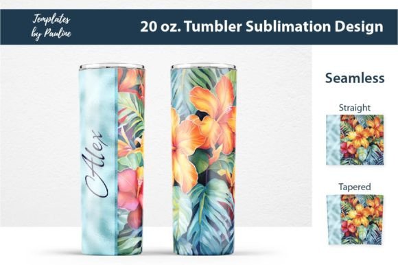 Download Tropical Flower Tumbler Wrap, Add Text - Tumbler Collection