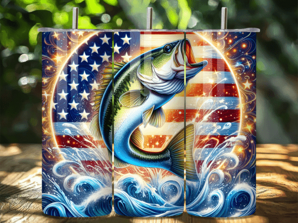 Download Largemouth Bass USA Pride Tumbler Wrap - Tumbler Collection