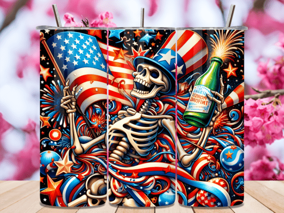 Download Patriotic Skeleton Celebration Tumbler - Tumbler Collection