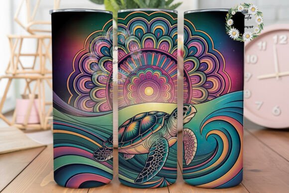 Download Psychedelic Sea Turtle Tumbler Wrap - Tumbler Collection