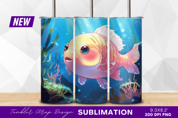Download Cute Cartoon Goldfish Swimming Tumbler - Tumbler Collection