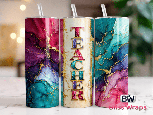 Download Marble Teacher Tumbler Wrap - Tumbler Collection