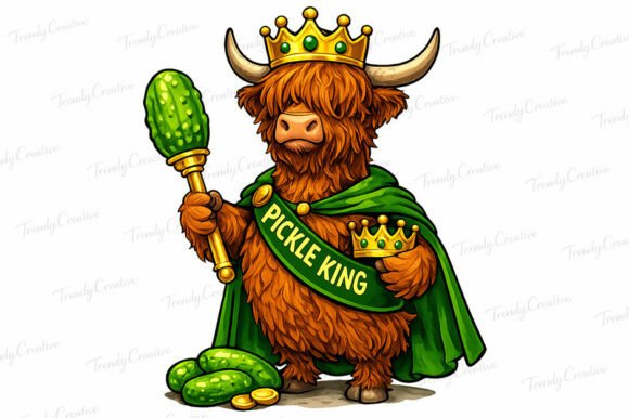 Download Funny Highland Cow Pickle King Retro PNG - Funny highland cow Collection