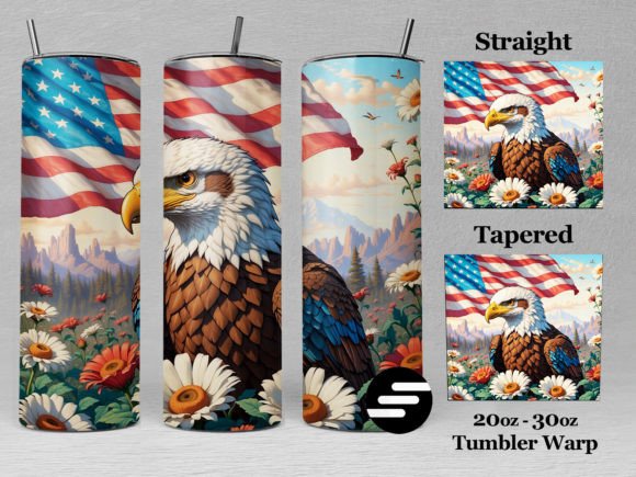 Download 3D American Flag Eagle Tumbler Wrap - Tumbler Collection