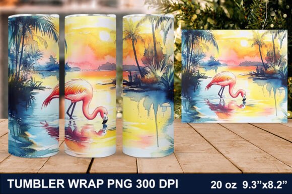 Download Summer Flamingo Tumbler Wrap - Tumbler Collection