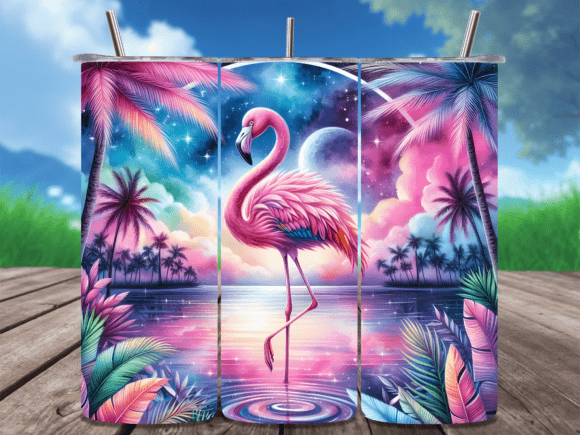 Download Tropical Galaxy Flamingo Tumbler Wrap - Tumbler Collection