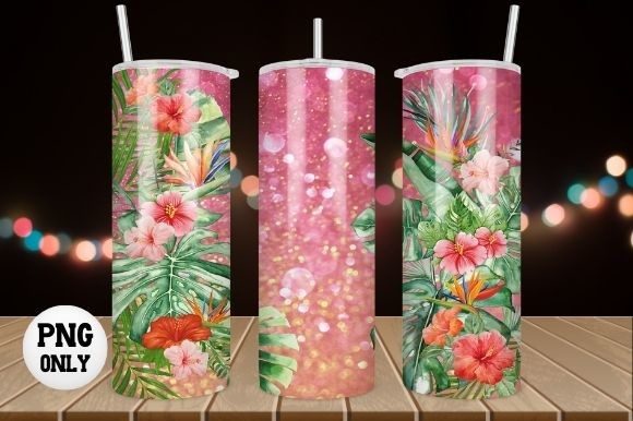 Download Tropical Flower Tumbler Wrap Sublimation - Tumbler Collection