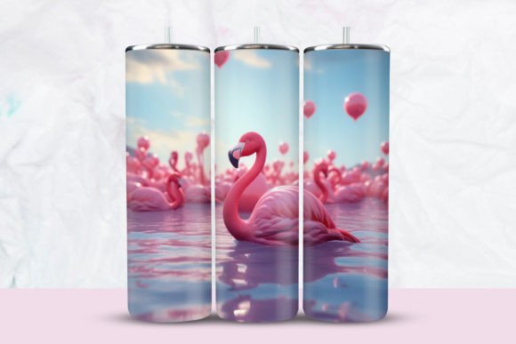 Download 3D Pink Flamingo Tumbler Wrap - Tumbler Collection