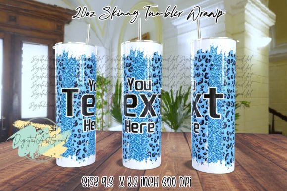 Download Blue Leopard Glitter PNG Tumbler Wraps - Tumbler Collection