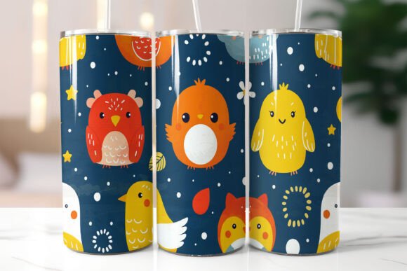 Download Stylized Bird Pattern on Tumbler Wrap - Tumbler Collection
