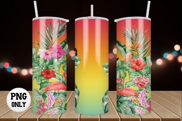 Download Tropical Flower Tumbler Wrap Sublimation - Tumbler Collection