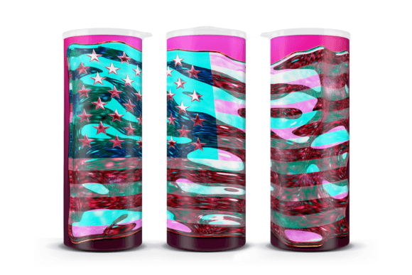 Download Glossy USA Flag 20 Oz Skinny Tumbler Png - Tumbler Collection